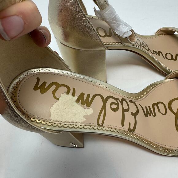 NEW Sam Edelman Daniella Gold Metallic Sandals 9.5 Leather Glam Coquette Party - Picture 11 of 11